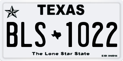 TX license plate BLS1022