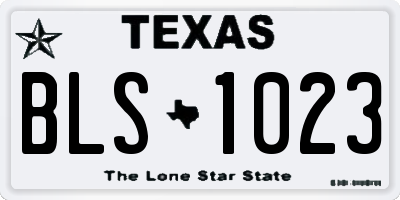 TX license plate BLS1023