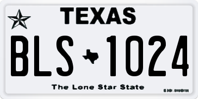 TX license plate BLS1024