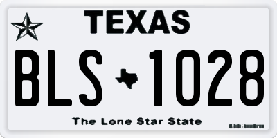 TX license plate BLS1028