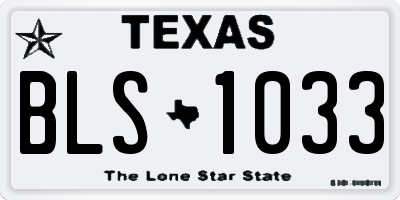 TX license plate BLS1033