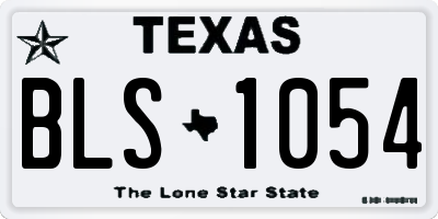 TX license plate BLS1054
