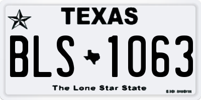 TX license plate BLS1063