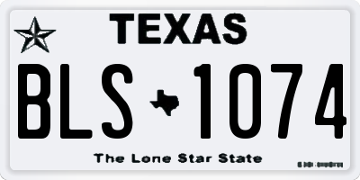 TX license plate BLS1074