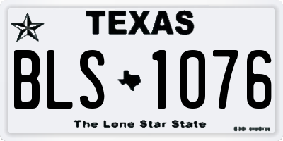 TX license plate BLS1076
