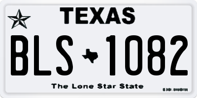 TX license plate BLS1082