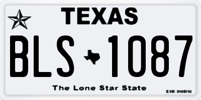 TX license plate BLS1087