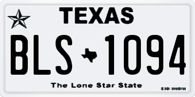 TX license plate BLS1094