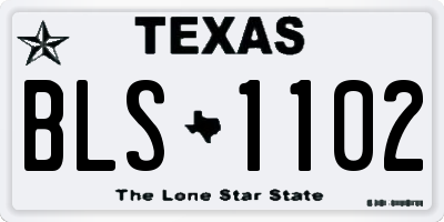 TX license plate BLS1102