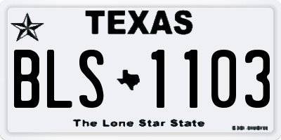 TX license plate BLS1103
