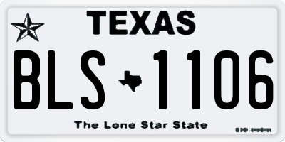 TX license plate BLS1106