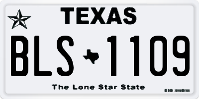 TX license plate BLS1109