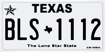 TX license plate BLS1112