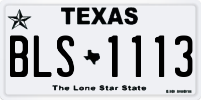 TX license plate BLS1113