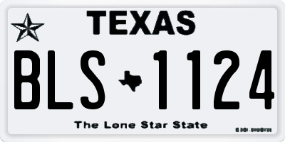 TX license plate BLS1124