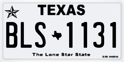 TX license plate BLS1131