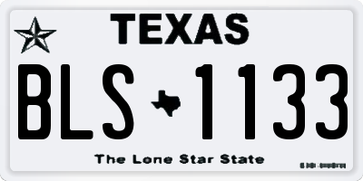 TX license plate BLS1133
