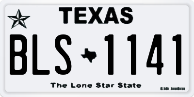 TX license plate BLS1141