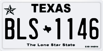 TX license plate BLS1146