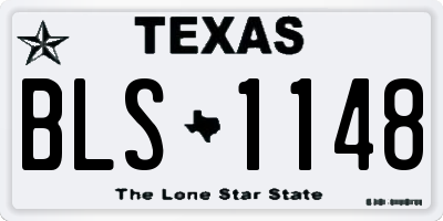 TX license plate BLS1148