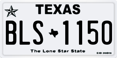 TX license plate BLS1150