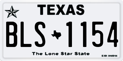 TX license plate BLS1154
