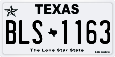 TX license plate BLS1163