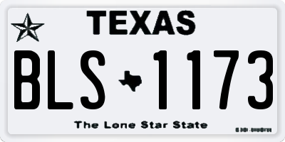 TX license plate BLS1173