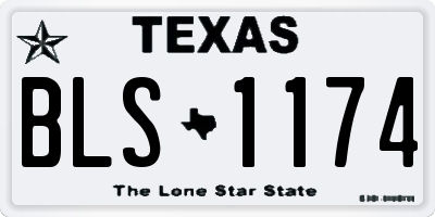 TX license plate BLS1174