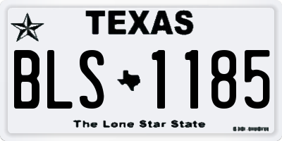TX license plate BLS1185