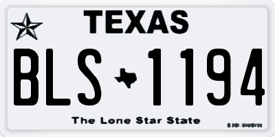 TX license plate BLS1194