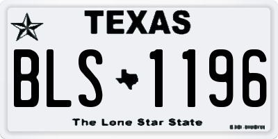 TX license plate BLS1196
