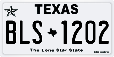 TX license plate BLS1202