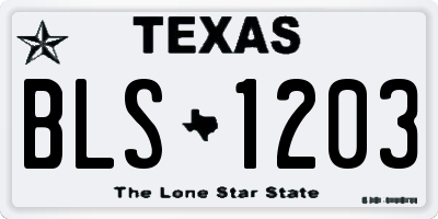 TX license plate BLS1203