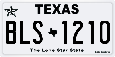 TX license plate BLS1210