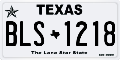 TX license plate BLS1218