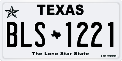 TX license plate BLS1221
