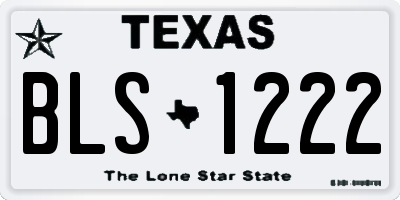 TX license plate BLS1222