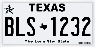 TX license plate BLS1232