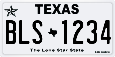 TX license plate BLS1234