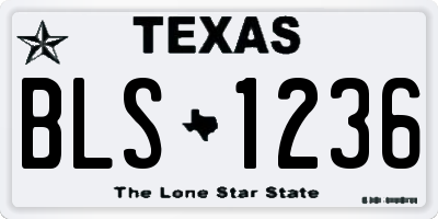 TX license plate BLS1236