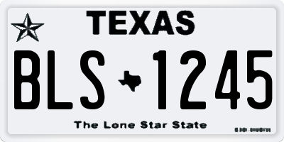 TX license plate BLS1245
