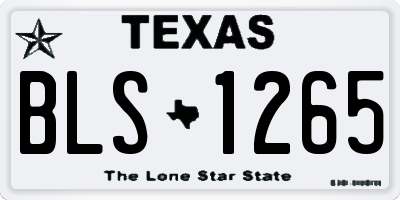 TX license plate BLS1265