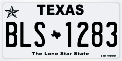 TX license plate BLS1283