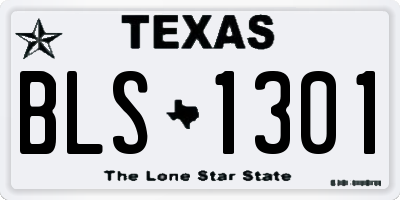 TX license plate BLS1301