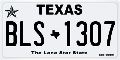 TX license plate BLS1307