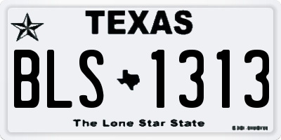 TX license plate BLS1313