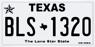 TX license plate BLS1320