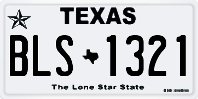 TX license plate BLS1321