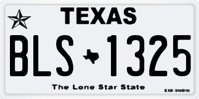 TX license plate BLS1325